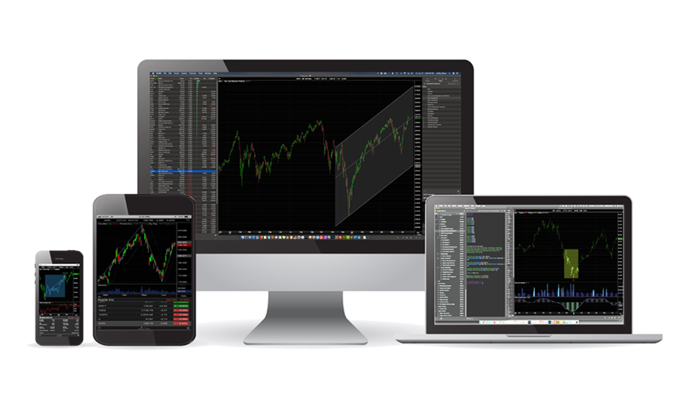 ProTA running on an iPhone, iPad, iMac and Powerbook Pro